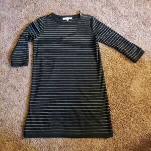 Ann Taylor loft 3/4 sleeve stripped midi dress